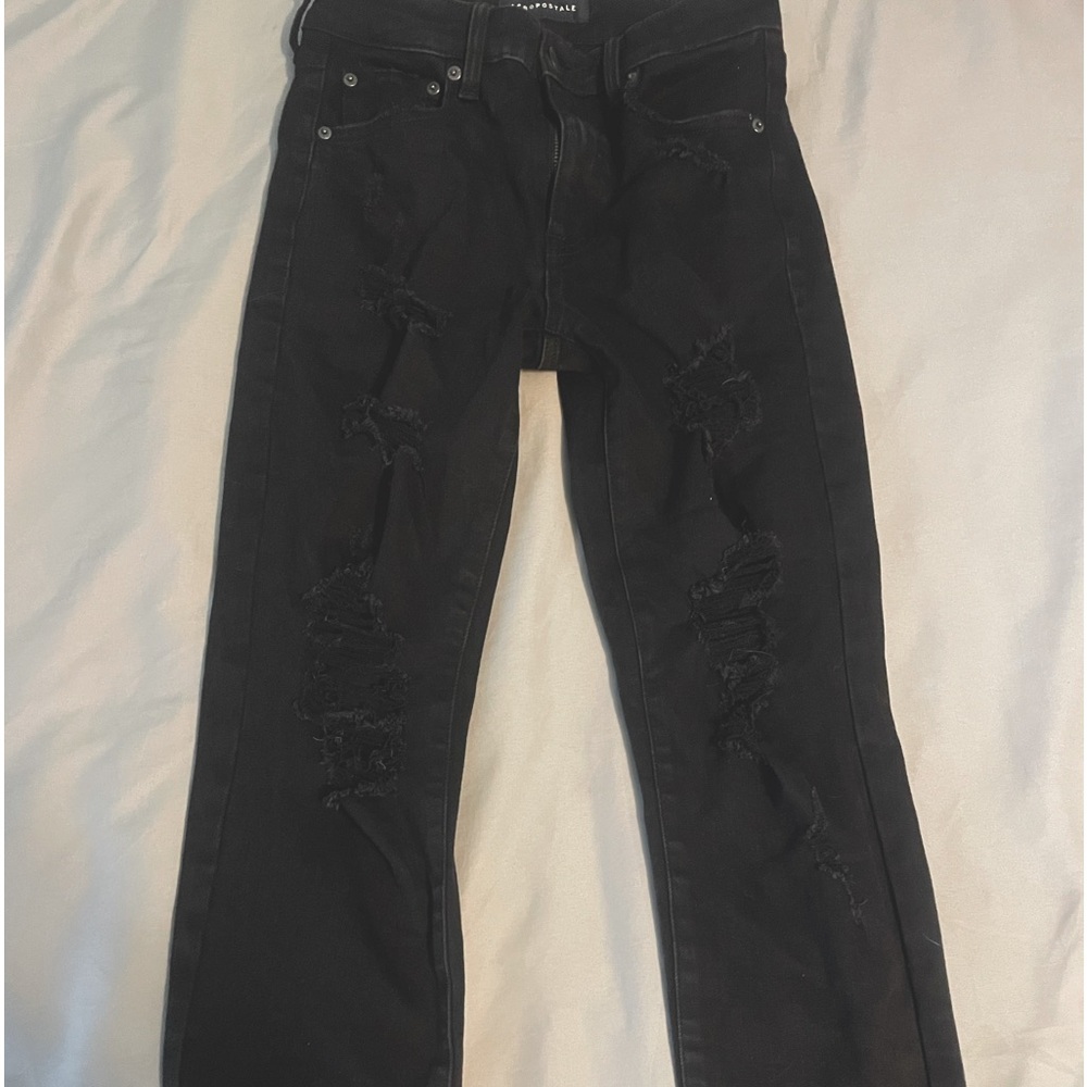 black ripped Areo Jeans size regular 6